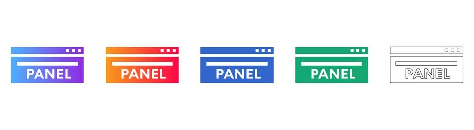 Web Browser Panel UI Icon Set Stock Illustration