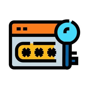 Web browser password login authentication key security Stock Illustration