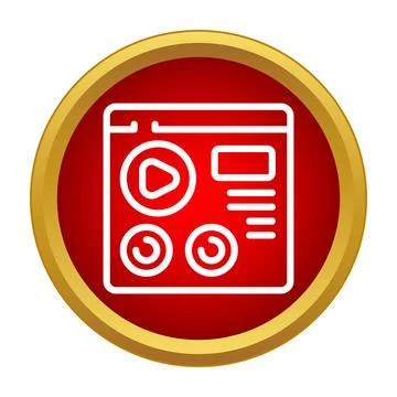 Web browser player interface showing multimedia content Illustrazione stock