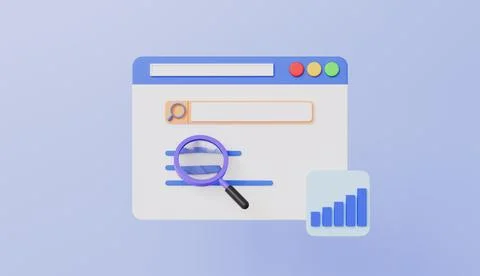Web browser with search bar, browser with blank search bar screen Illustrazione stock
