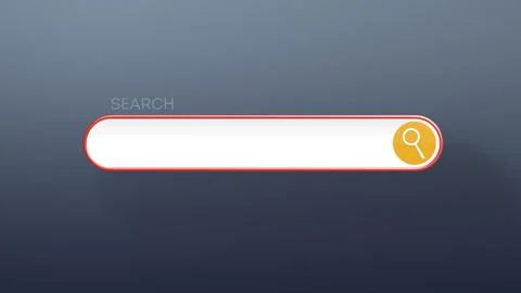 Web Browser Search Bar. Red Yellow Search Bar on Blue Studio Background. Stock Illustration