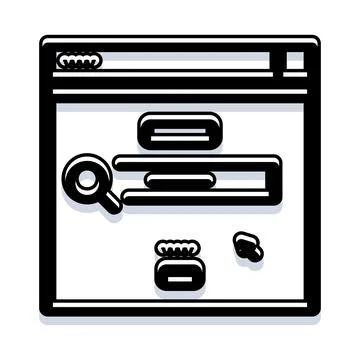 Web browser searching for information on internet Stockillustratie
