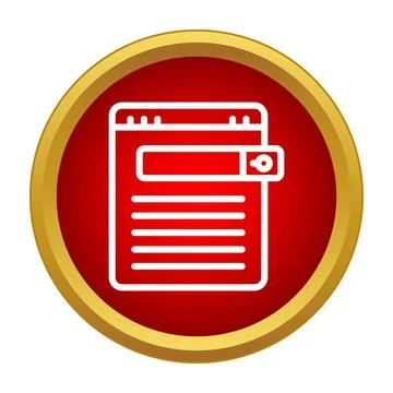 Web browser searching online content on red icon 스톡 일러스트