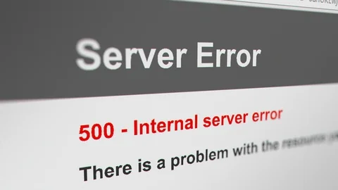 Web Browser with " Server Error" Message. 3 Different Points of View Stock Footage 119607339