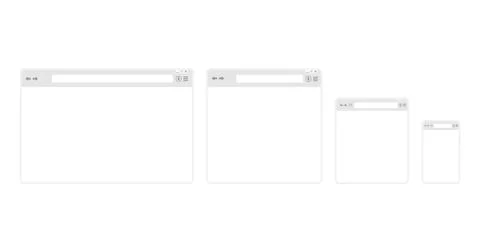 Web browser set on a white background Illustrazione stock