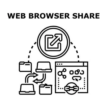 Web browser share connection and networking concept Stock Illustration