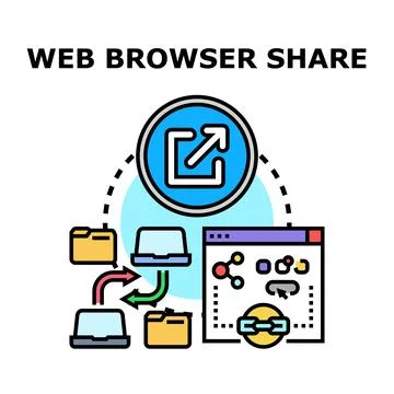 Web browser share connection and networking concept Stock Illustration