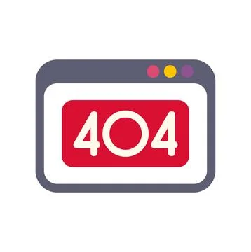 Web browser showing 404 page not found error Illustrazione stock