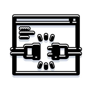 Web browser showing api data transfer technology concept イラスト素材