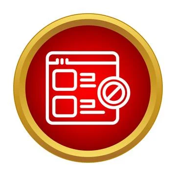 Web browser showing blocked content icon Stock Illustration