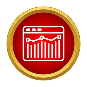 Web browser showing business data visualization graph icon 스톡 일러스트