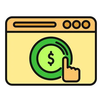 Web browser showing click on dollar sign for online payment Stock Illustration