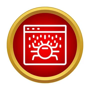 Web browser showing computer virus bug icon Stock Illustration