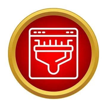 Web browser showing data filtering funnel icon Illustrazione stock