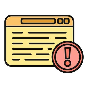 Web browser showing error warning message alert Stock Illustration