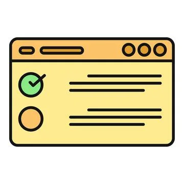 Web browser showing online survey and checklist results イラスト素材