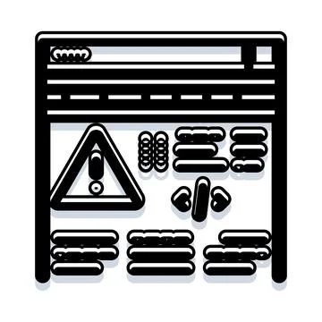 Web browser showing warning message during data processing イラスト素材