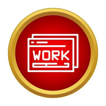 Web browser showing work text icon design Stock Illustration