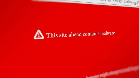Web Browser with " This site Ahead Contains Malware" Message. Stock-Footage 117270486