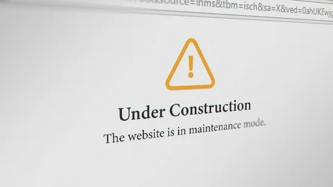 Web Browser with "Under Construction" Message. 3 Different Points of View Stock Footage 117622502