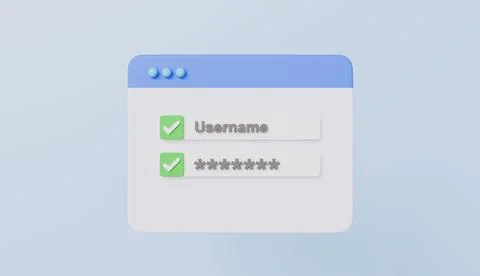Web browser with user login form, username and password protected Stock Illustration