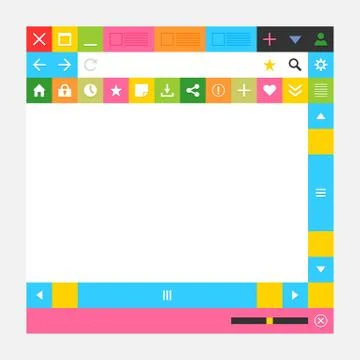 Web browser window with additional buttons Illustrazione stock