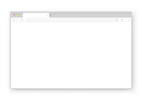 Web browser window design on a white background. Vector frame of a website Illustrazione stock