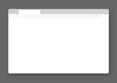 Web browser window design in white on a dark gray background. Illustrazione stock