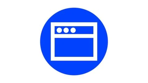 Web browser window icon in blue circle Stock Illustration