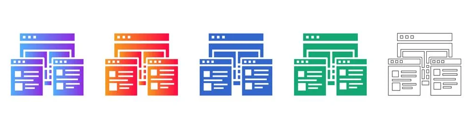 Web Browser Window Layout Icons Stock Illustration