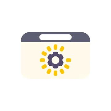 Web browser window with loading settings gear Stock Illustration