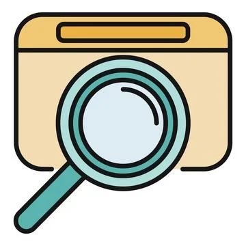 Web browser window with magnifying glass search icon 스톡 일러스트