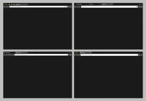 Web browser window mockup, internet page interface Stock Illustration