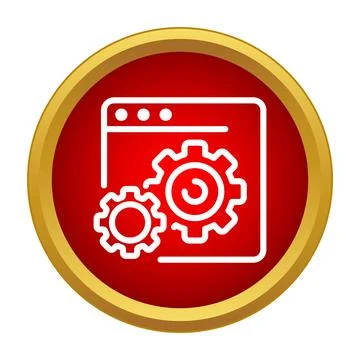 Web browser window with setting gears icon Illustrazione stock