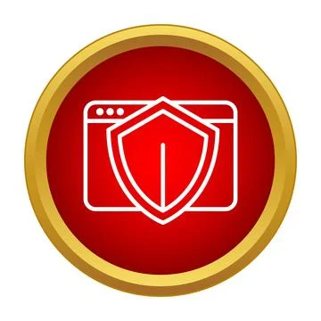 Web browser window with shield protecting internet data Illustrazione stock