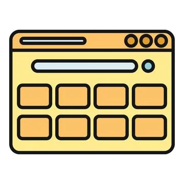 Web browser window showing media content interface frames Stock Illustration