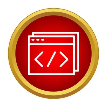 Web browser window showing programming code development Stock Illustration