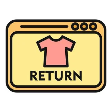 Web browser window showing return of a pink tee shirt 库存插图