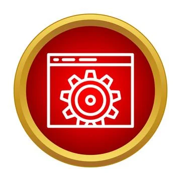 Web browser window showing settings gear icon Stock Illustration
