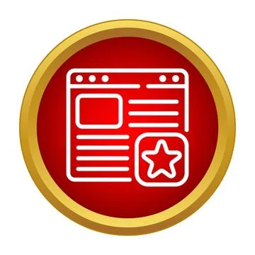 Web browser window with star bookmarking icon Illustrazione stock