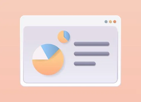 Web browser window with statistical data financial analysis statistics marketing Stock Illustration