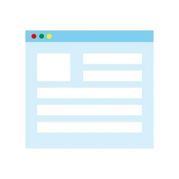 Web browser window. Template of website interface. Illustrazione stock