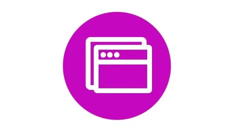 Web browser windows icon on purple background Illustrazione stock