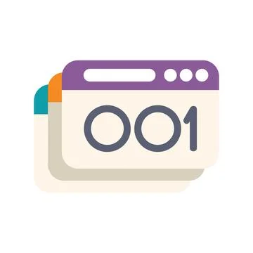 Web browser windows showing number one for success Stock-Illustration