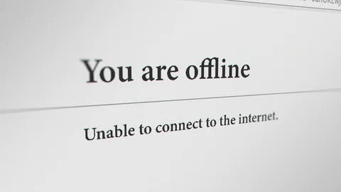 Web Browser with " You are offline" Error Message. 3 Different Points of View. Stock Footage 119241418