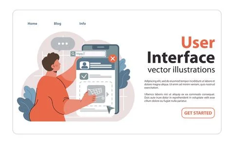 Web browsing and user interface concept. Flat vector illustration Stock Illustration