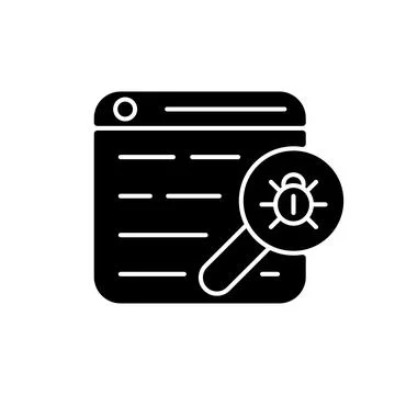 Web bug black glyph icon Stock Illustration
