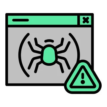 Web bug icon outline vector. Cyber attack Illustrazione stock