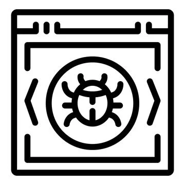 Web bug icon outline vector. Social scam Illustrazione stock