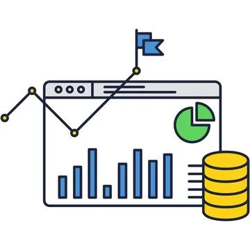 Web business tool analytics software cloud storage Stock Illustration